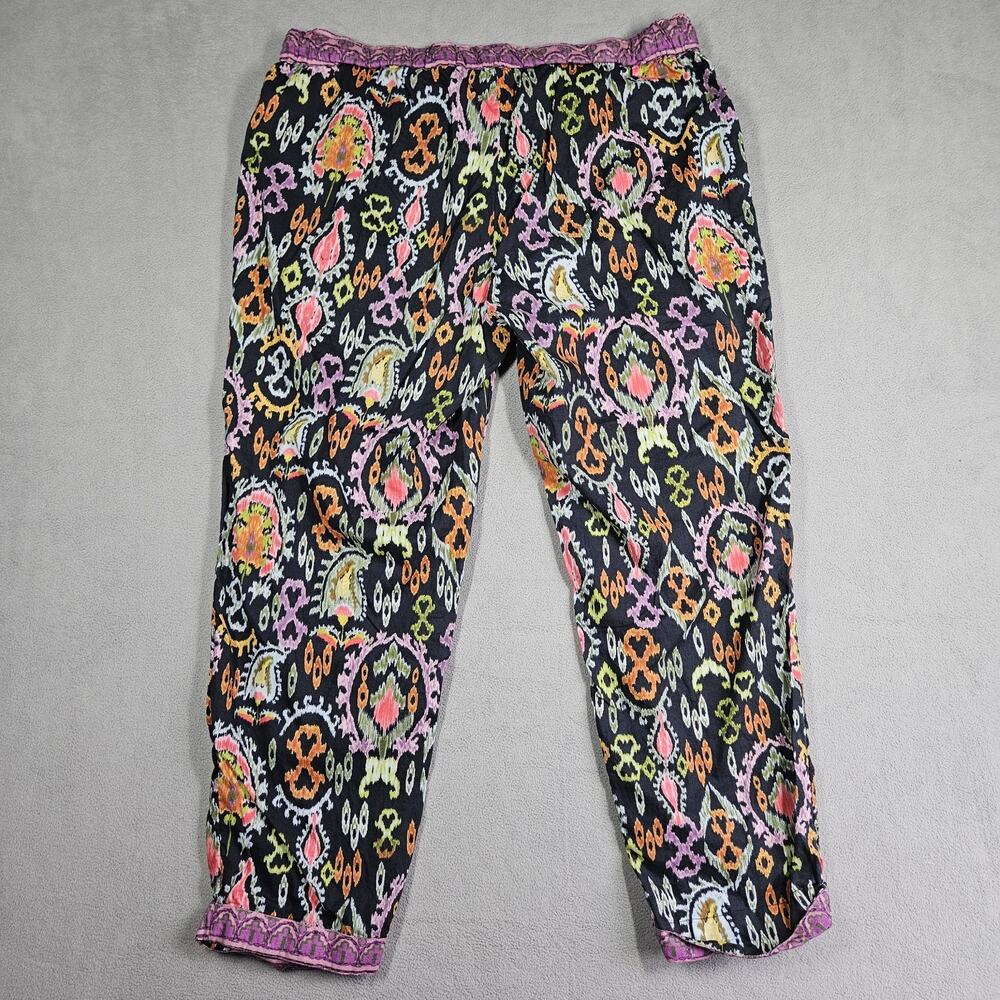 Sundance Leia Pants Womens Small Ikat Floral Drawstring Pockets Cropped Lot of 2 - Picture 5 of 15